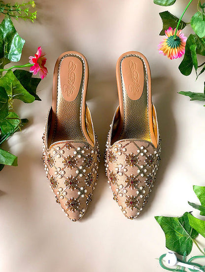 Gold Nakshi Block Heels