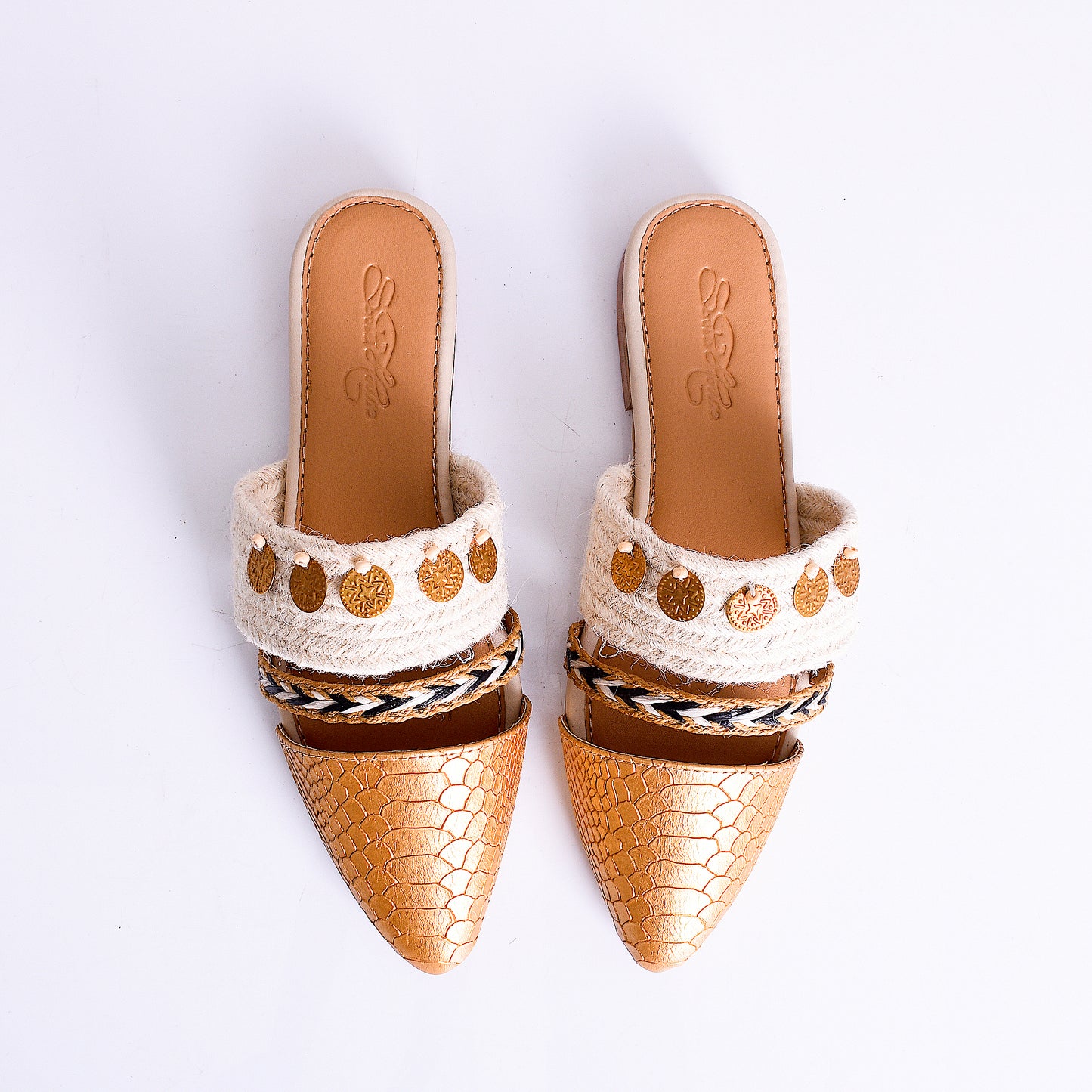 Monochrome Gold Coin Flats