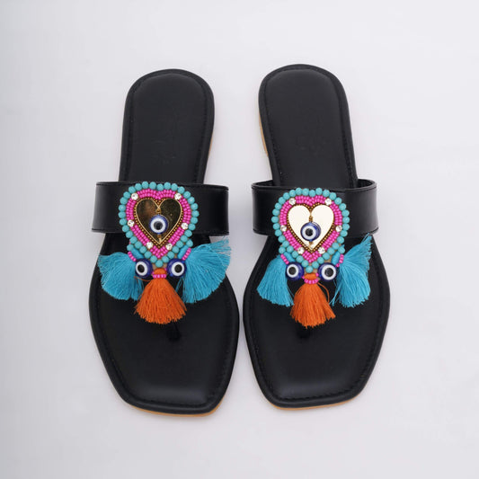 Black Boho Flats