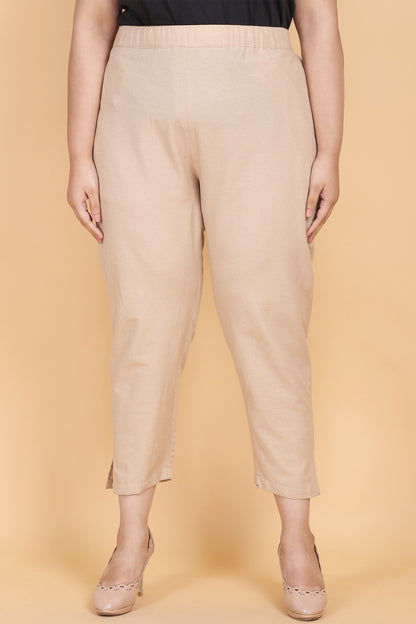 Cotton Beige Narrow Pant