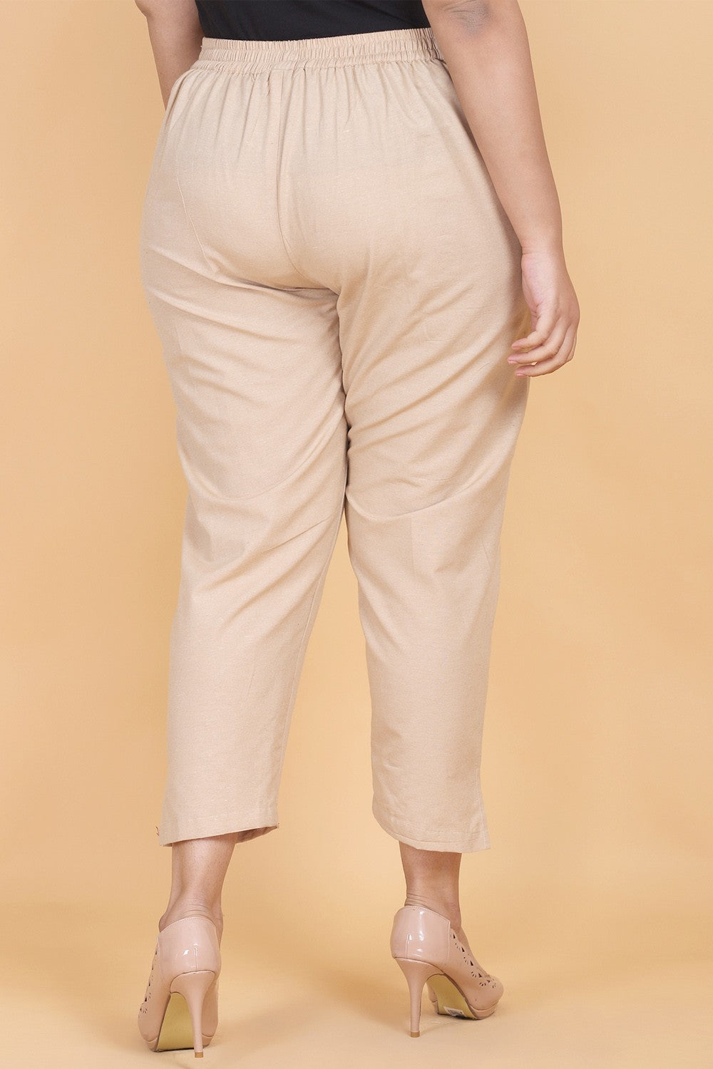 Cotton Beige Narrow Pant