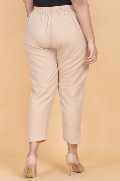 Cotton Beige Narrow Pant