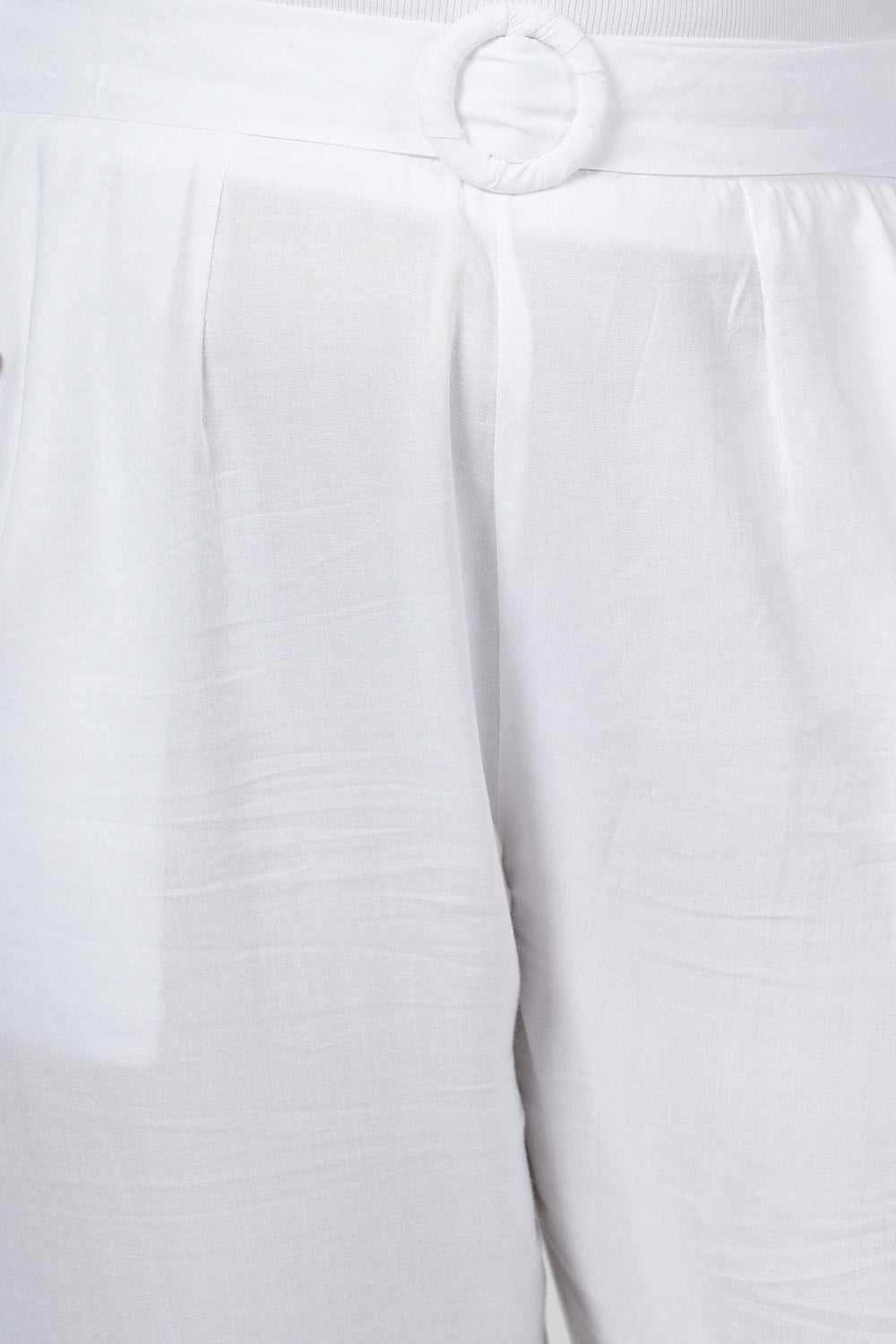 Shell White Solid Trouser