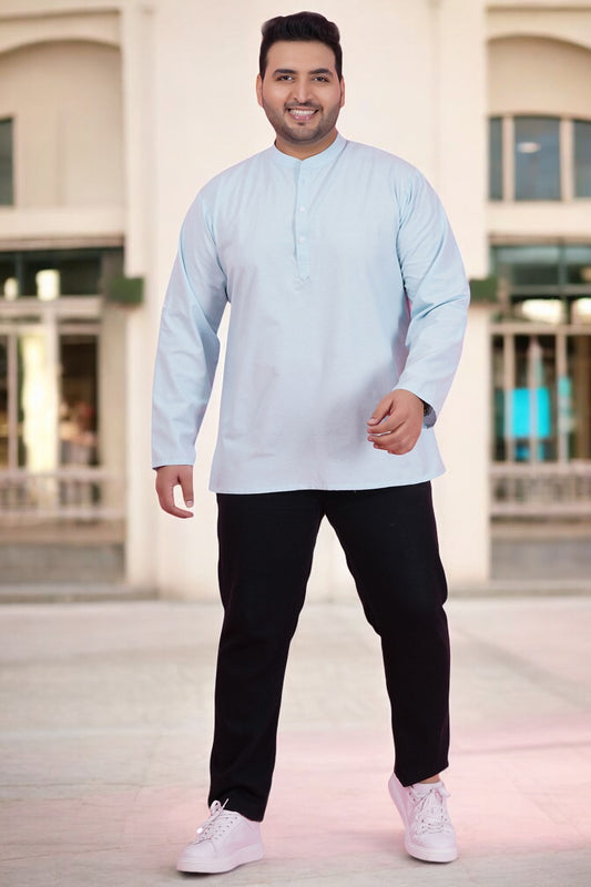 Men Breeze Blue Short Kurta