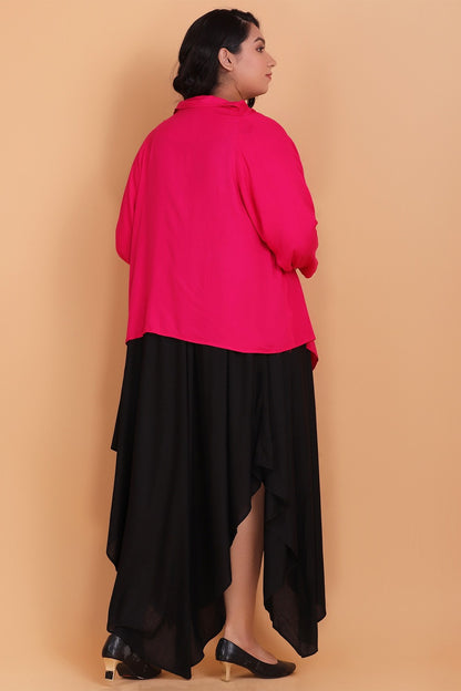 Plus Size midi dress with cowl shrug