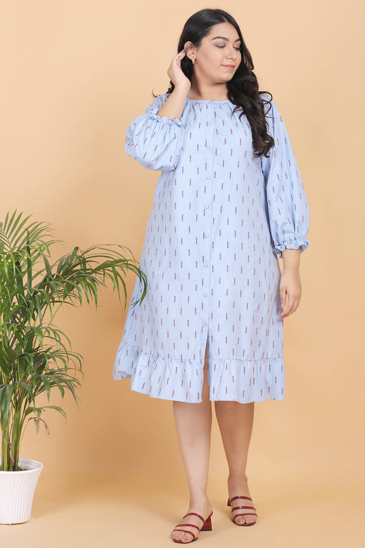 Puff Sleeve Midi Dress