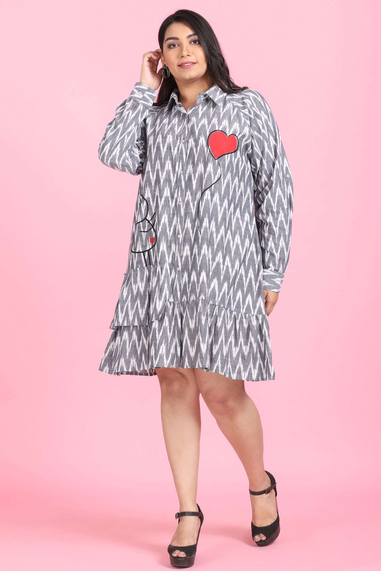 Zoo-Zoo Embroidered Shirt Dress