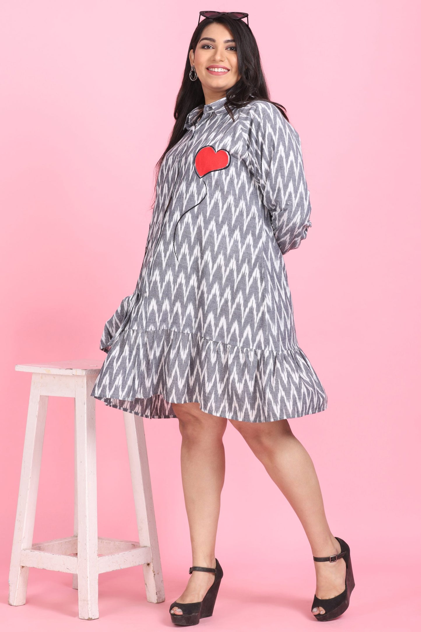 Zoo-Zoo Embroidered Shirt Dress