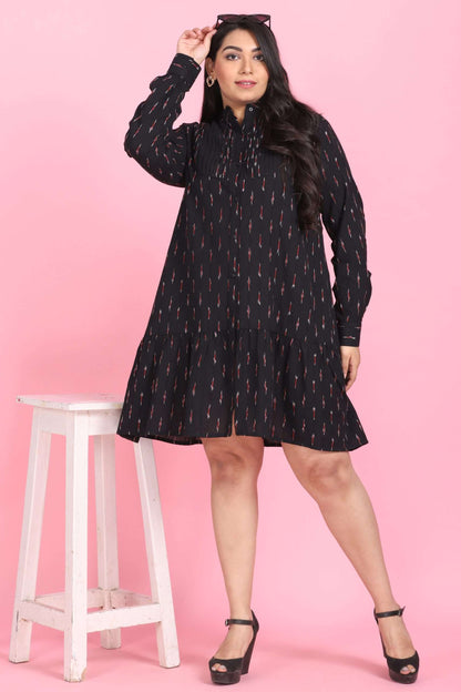 Ikkat Modest Shirt Dress