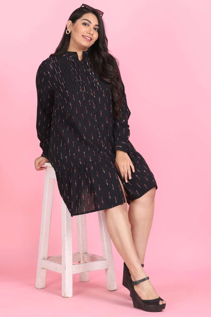 Ikkat Modest Shirt Dress