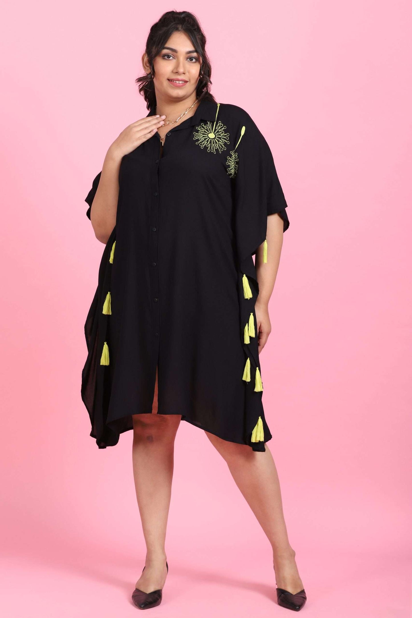 Kaftan With Neon Embroidery