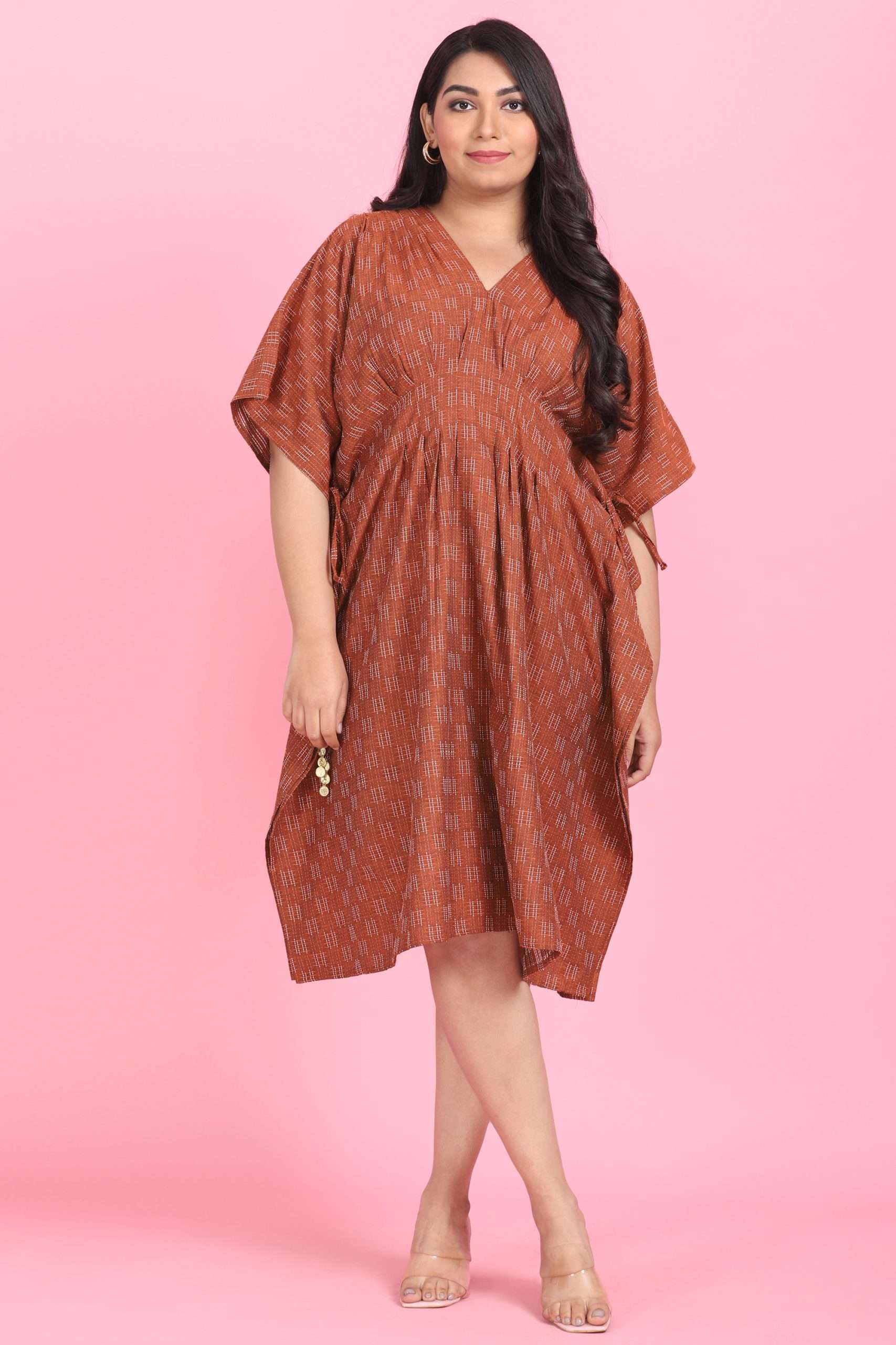 Brown Pleated Kaftan