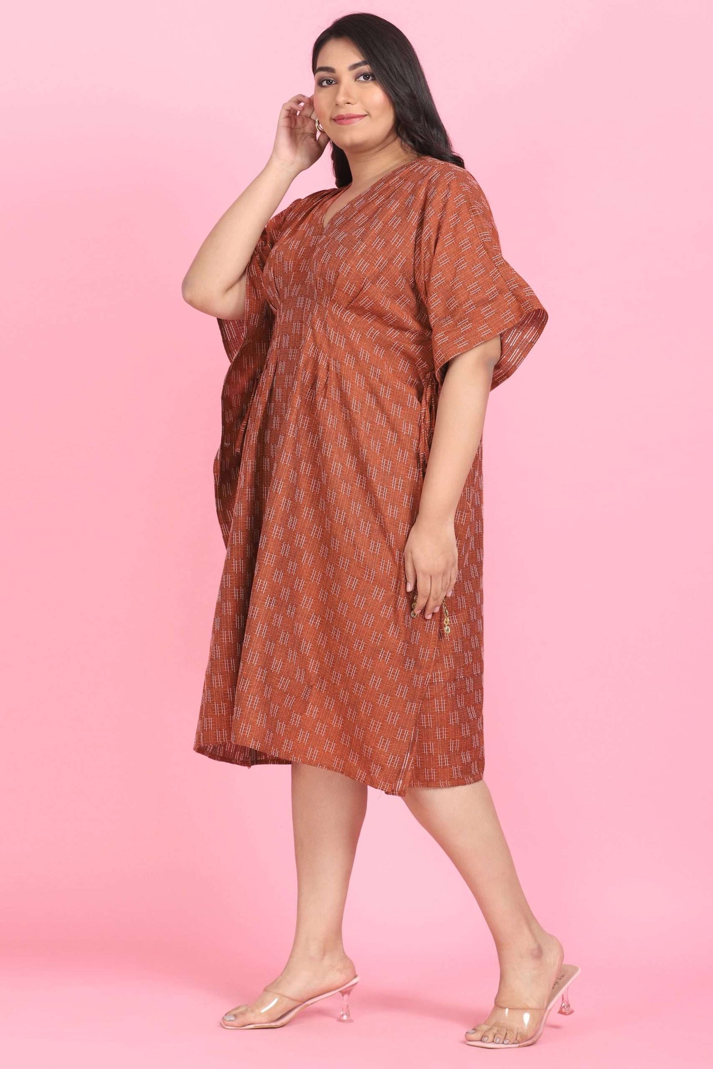 Brown Pleated Kaftan