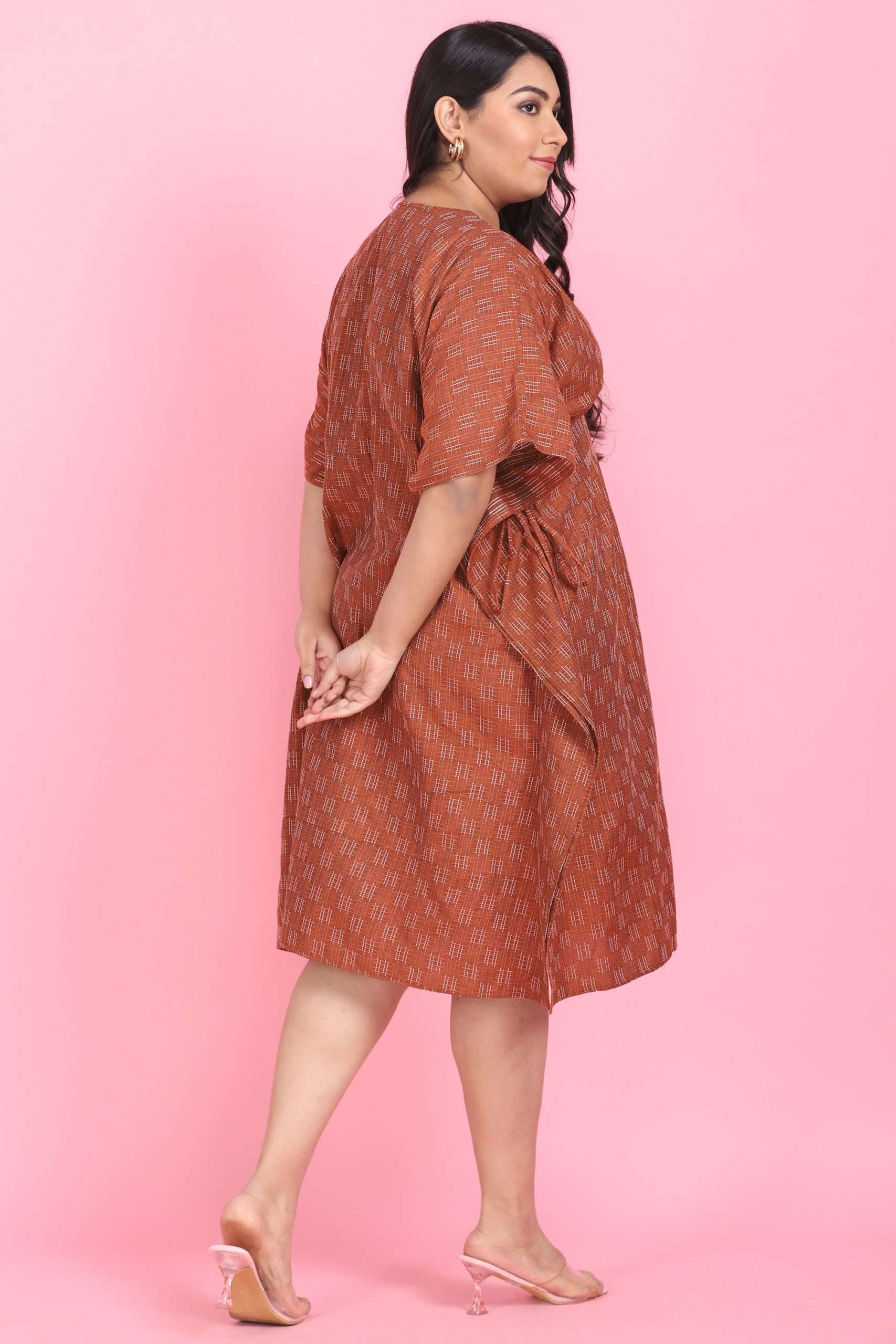 Brown Pleated Kaftan