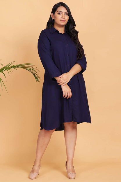 Goofy Embroidered Shirt Dress