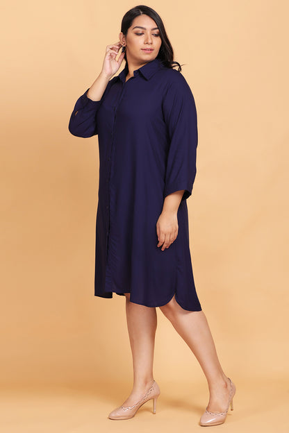 Goofy Embroidered Shirt Dress