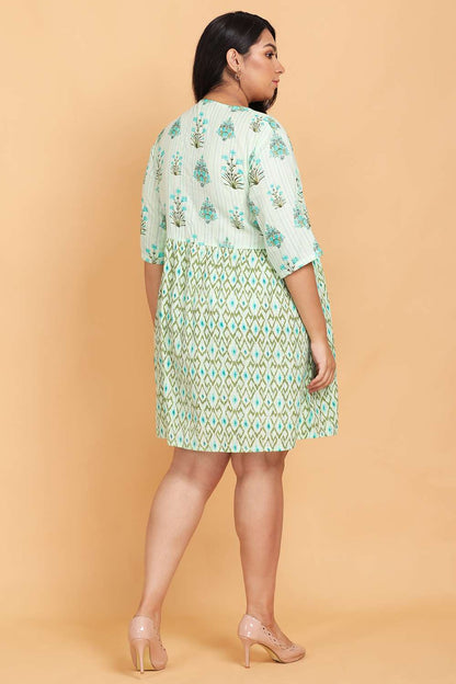 Motif Print Wrap Dress