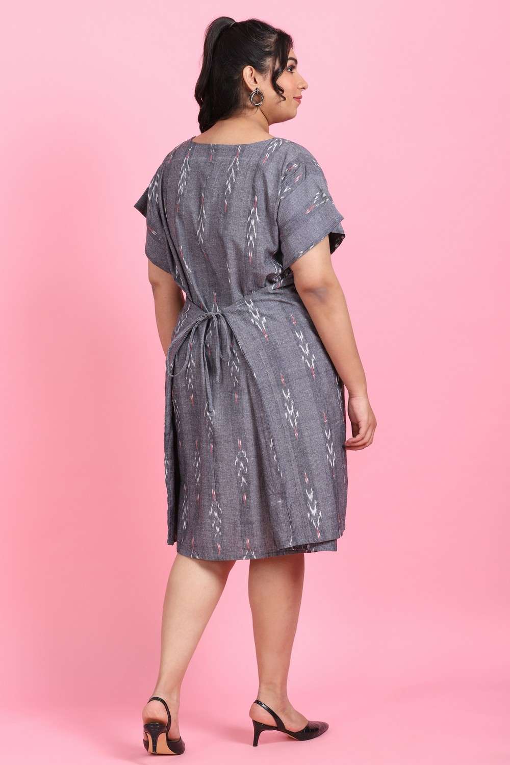 Ikkat Embroidered Freestyle Dress