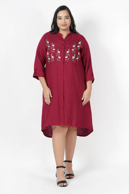 Cherry Blush Embroidered Dress