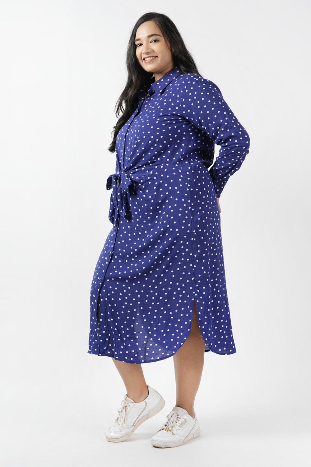 Summer Swiss Dotted Cowl Dress