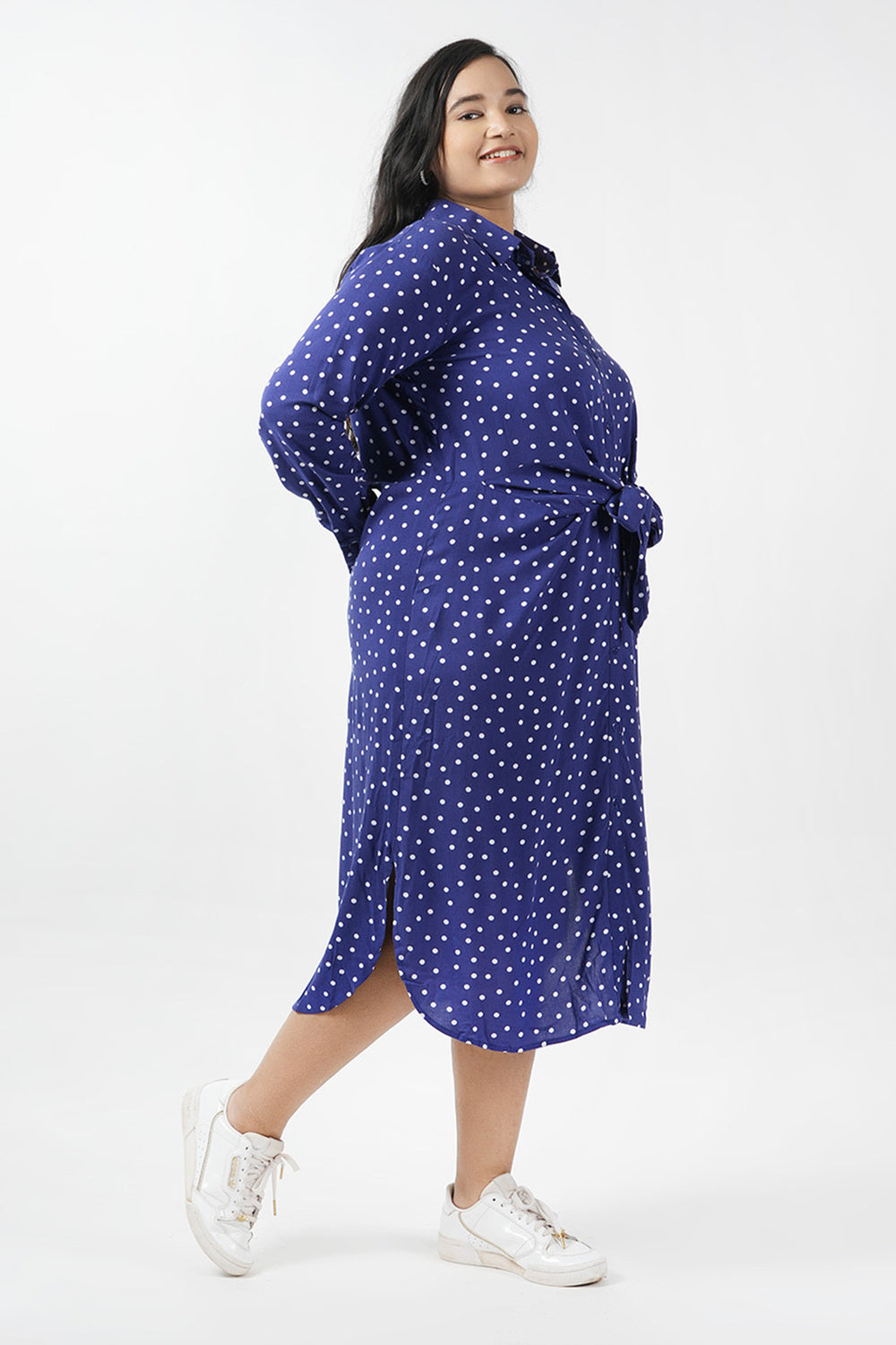 Summer Swiss Dotted Cowl Dress