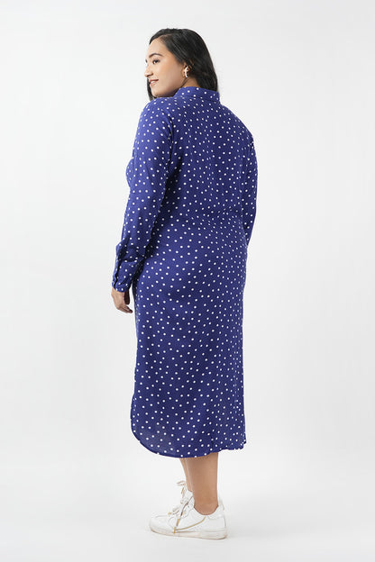 Summer Swiss Dotted Cowl Dress