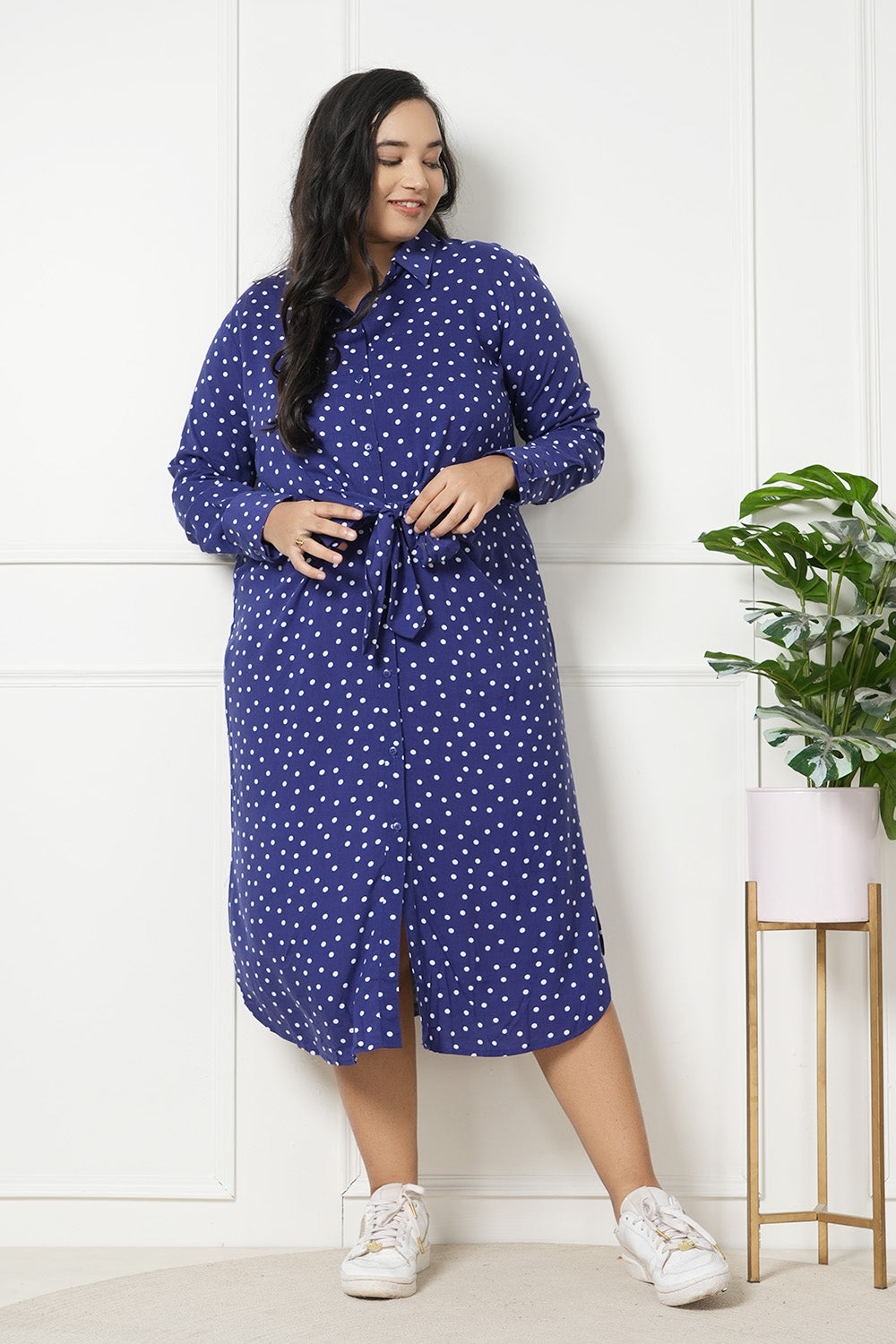 Summer Swiss Dotted Cowl Dress