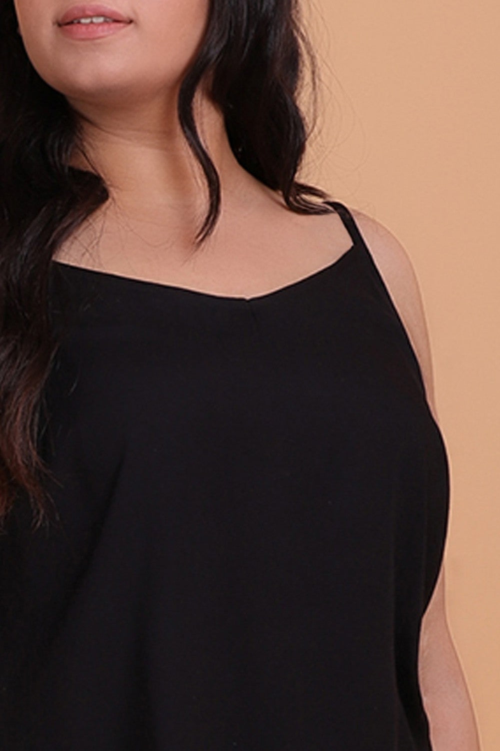 Black T-Shirt Length Camisoles