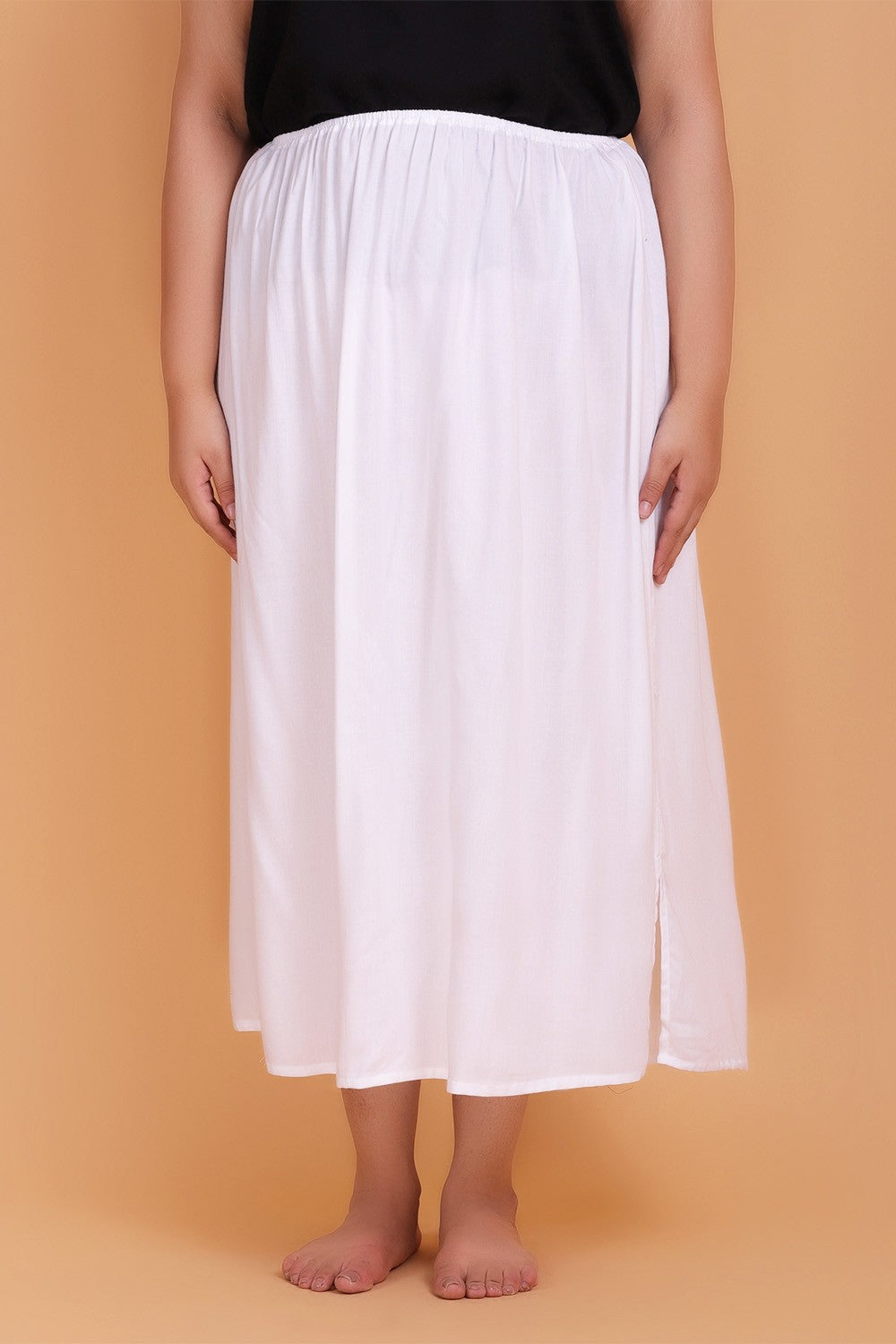 White Ankle Length Under Skirt Liner