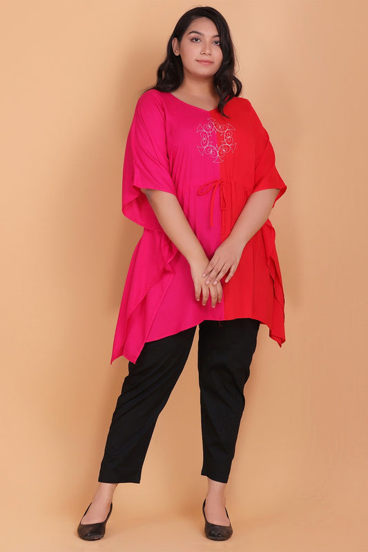 Color Block Embroidered Kaftan Tunic