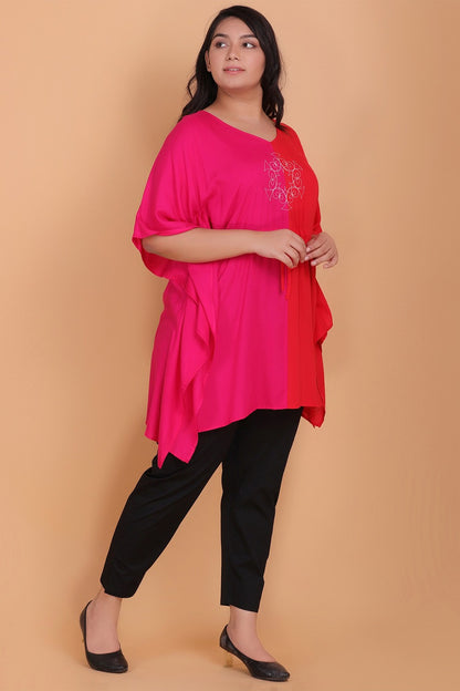 Color Block Embroidered Kaftan Tunic