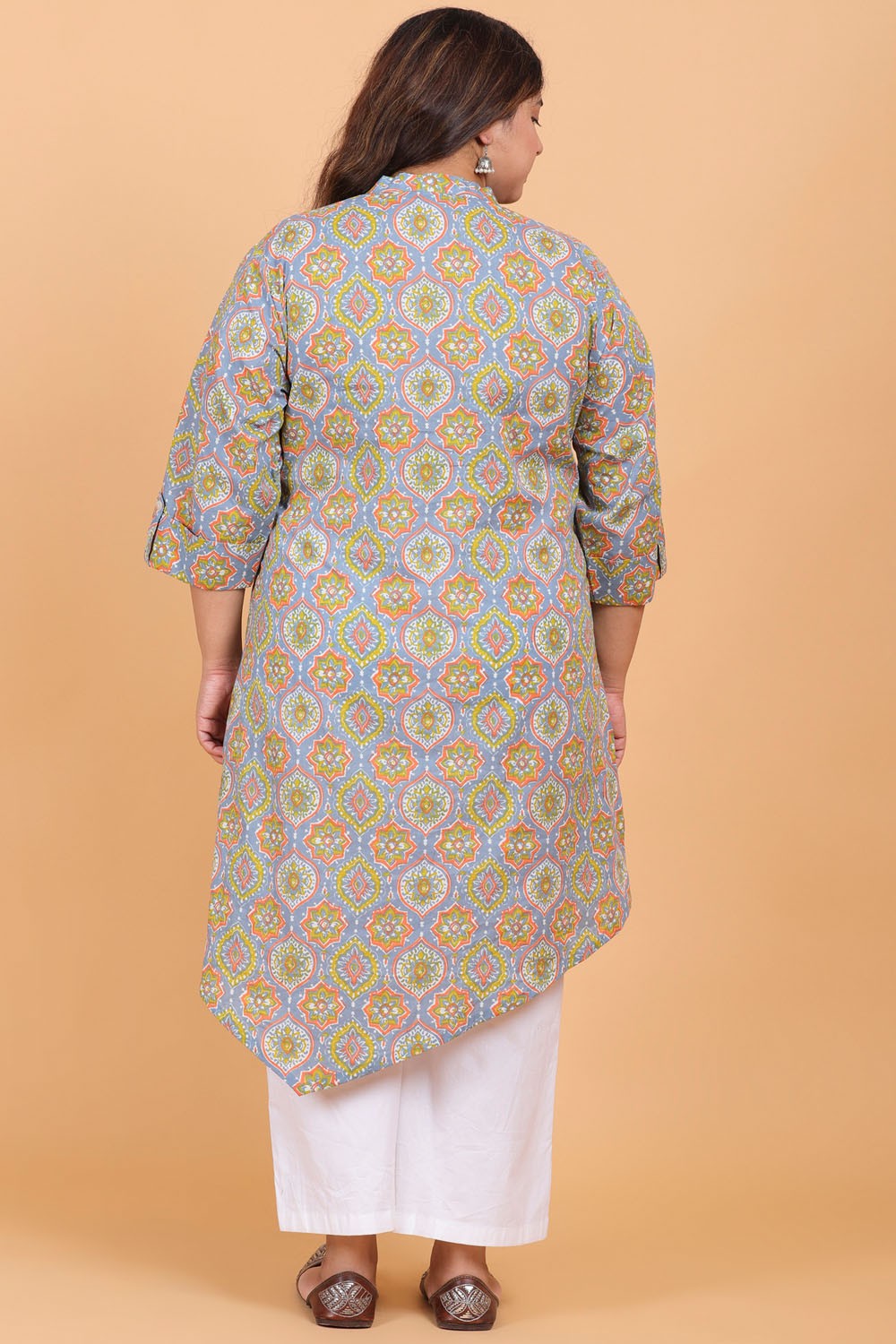 Asymmetric Hem Cotton Kurti