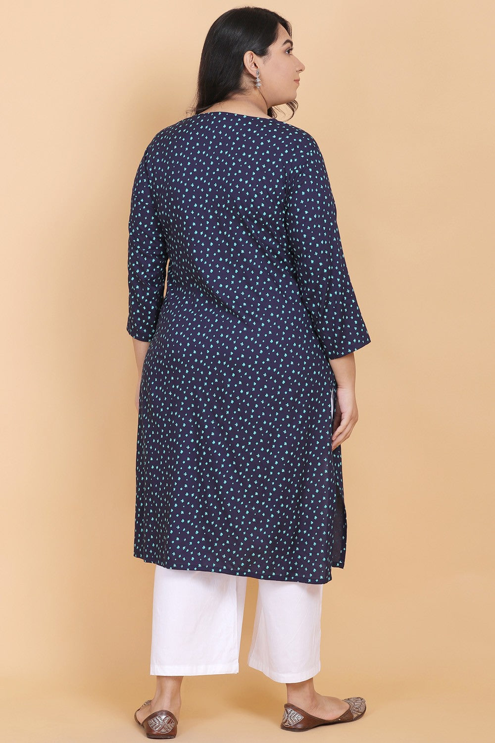 Dark Blue Printed Kurta