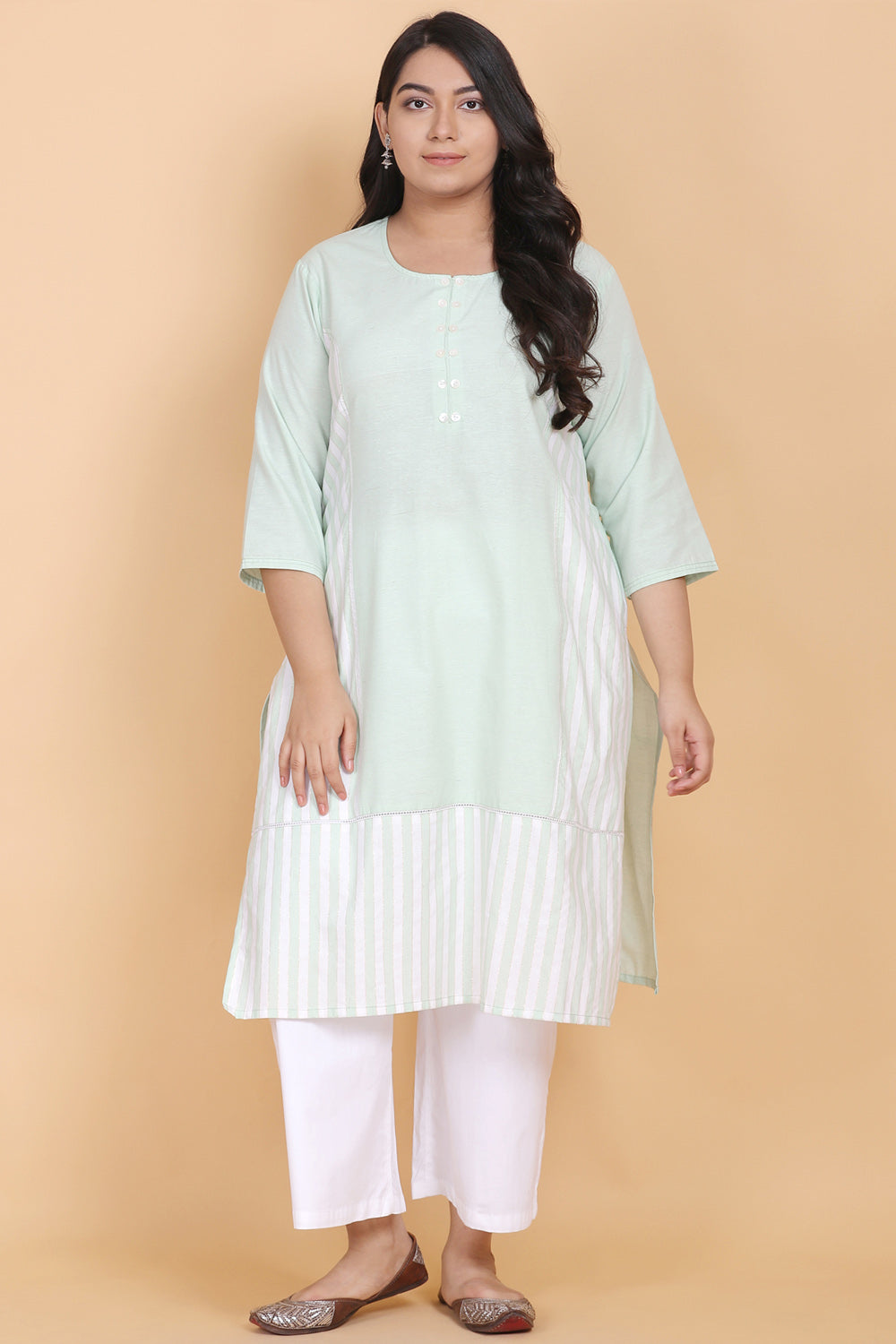 Green Cotton Kurta