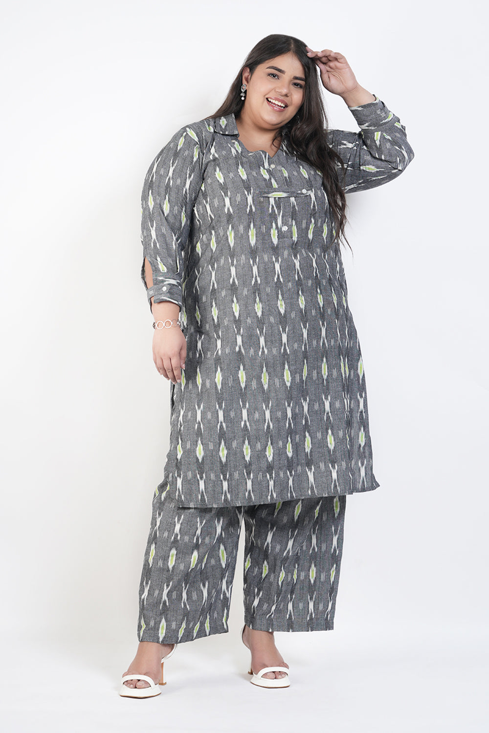 Ethnicity Ikat Cotton Kurta Set