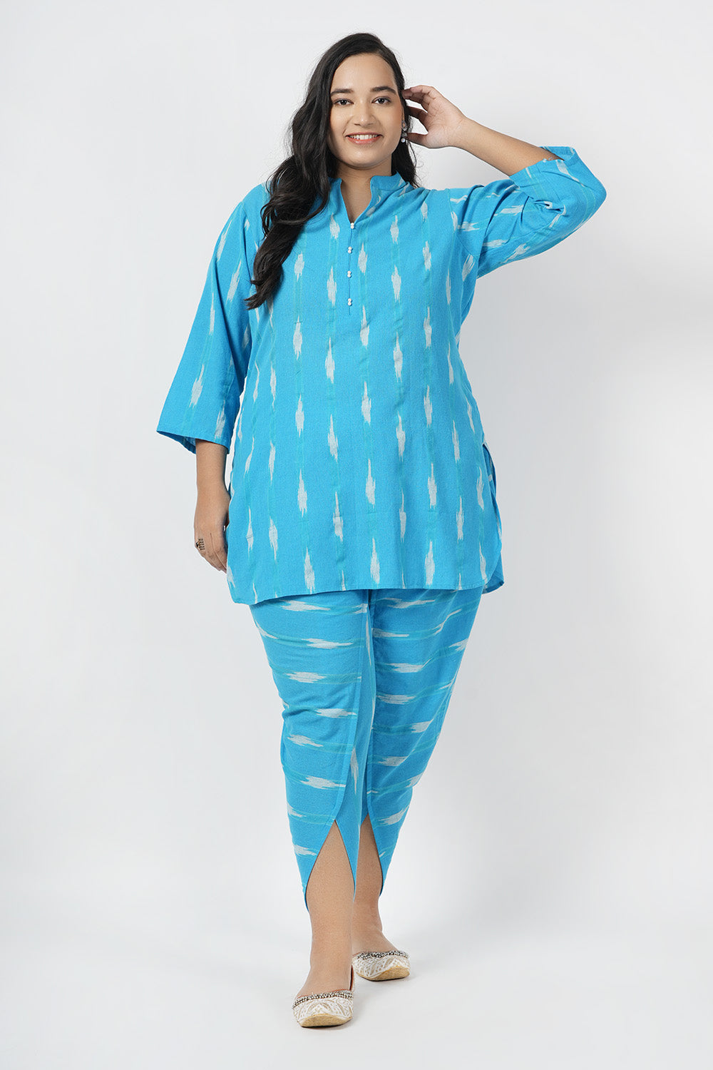 Azure Blue Kurta &amp; Dhoti Co-Ord Set