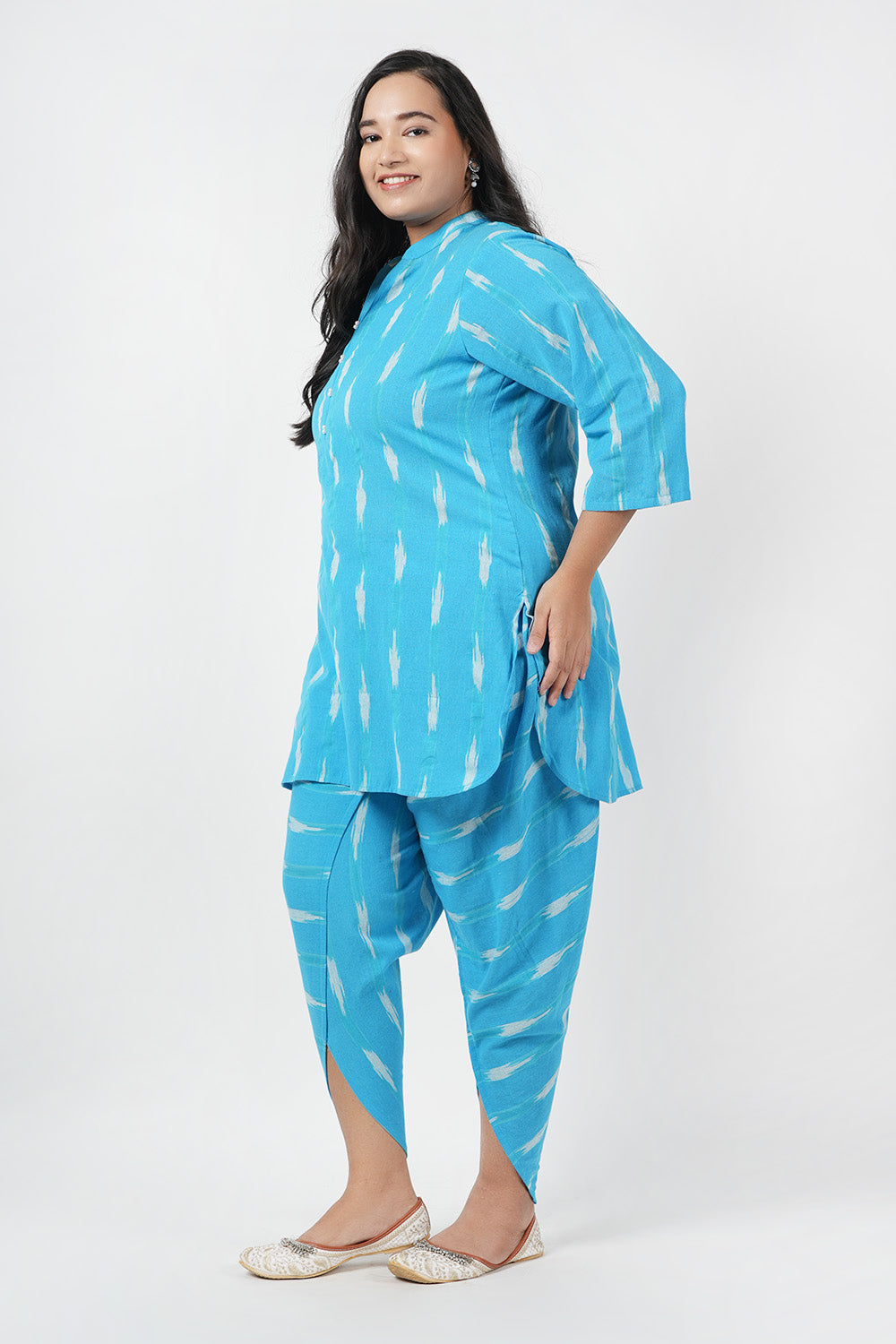 Azure Blue Kurta &amp; Dhoti Co-Ord Set