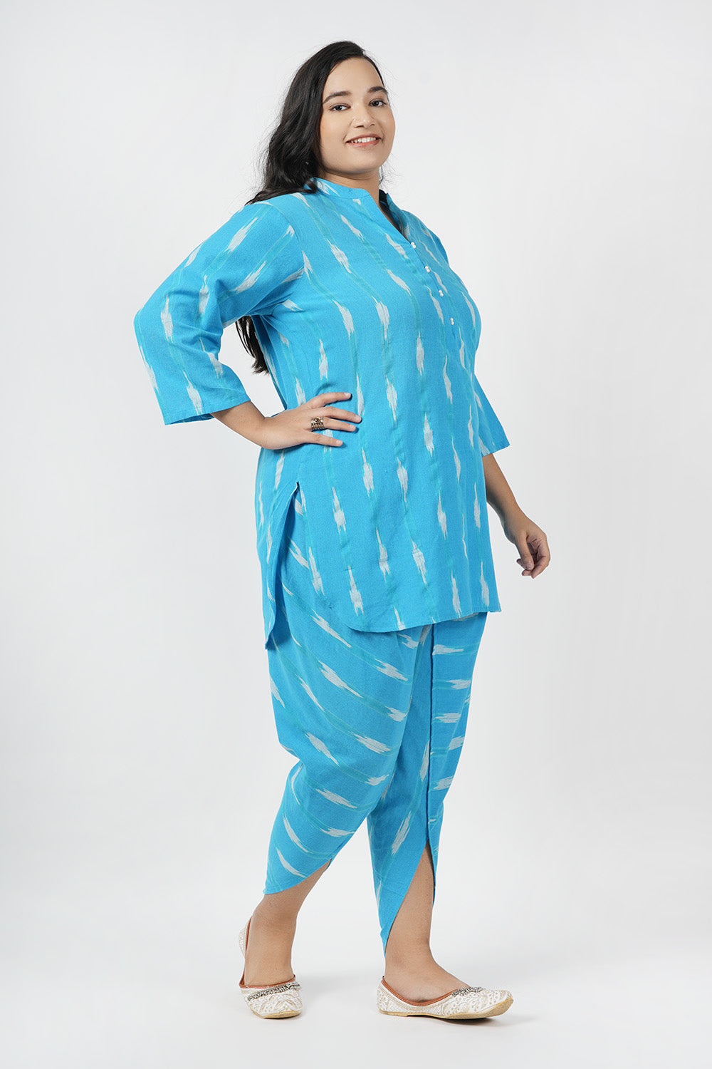 Azure Blue Kurta &amp; Dhoti Co-Ord Set