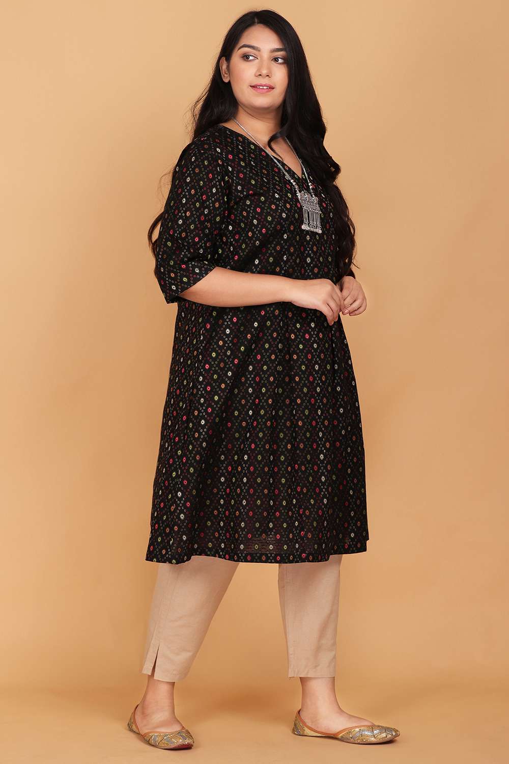 Handloom Cotton Black Kurta