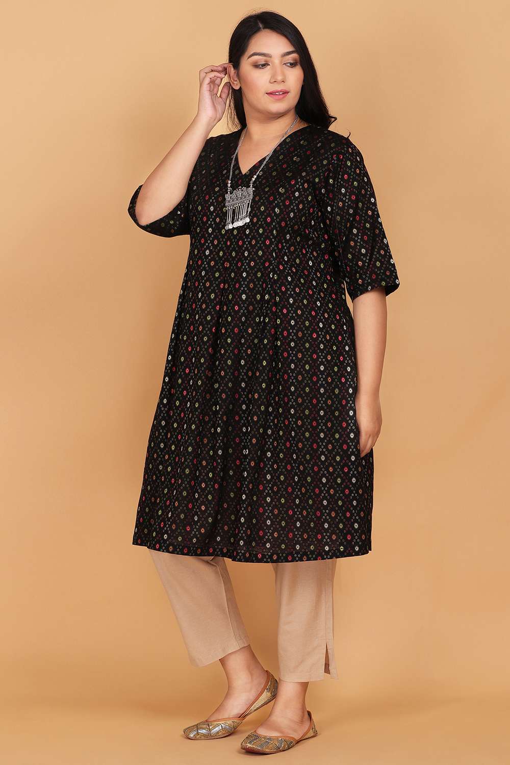 Handloom Cotton Black Kurta