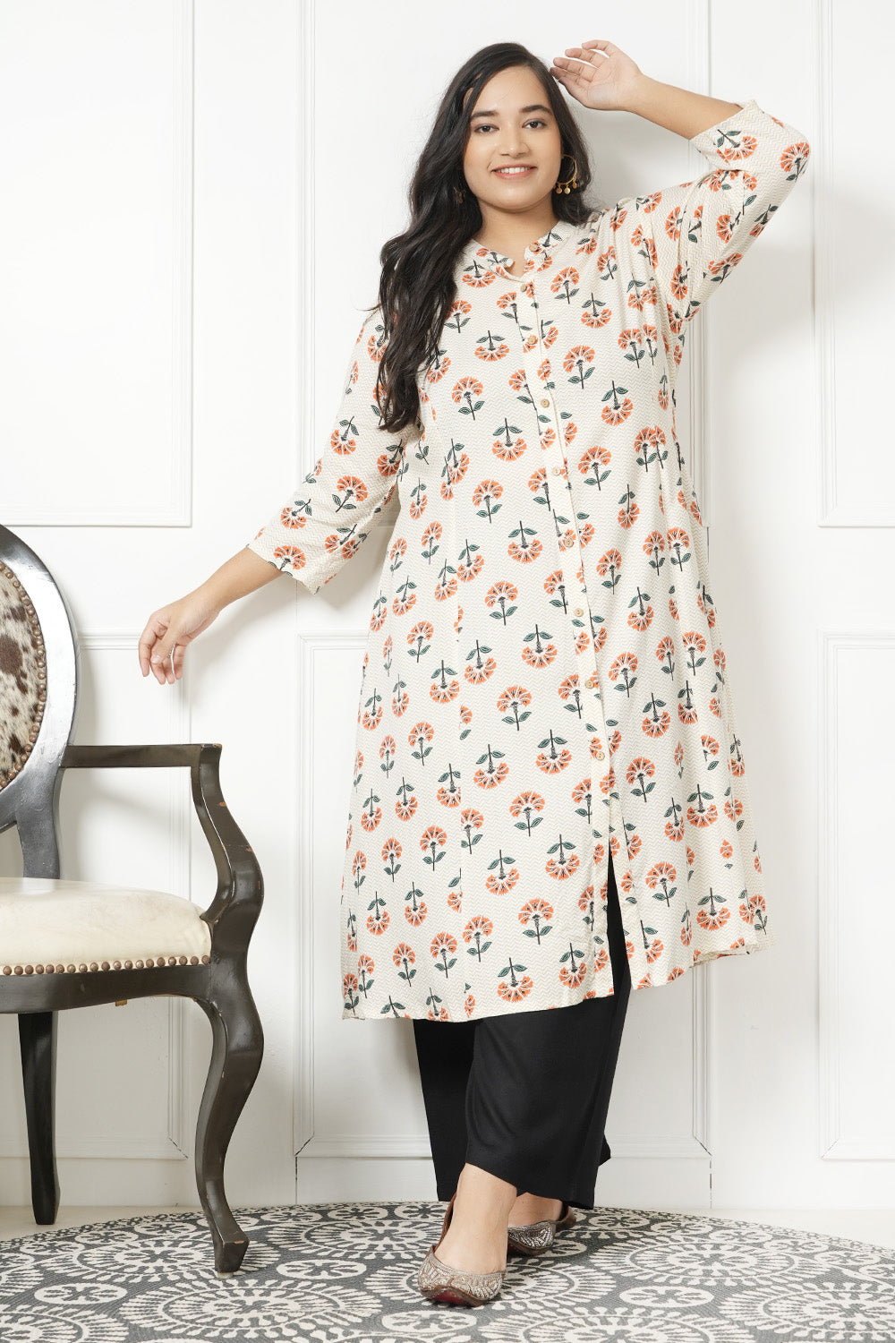 Delight Floral A Line Kurti