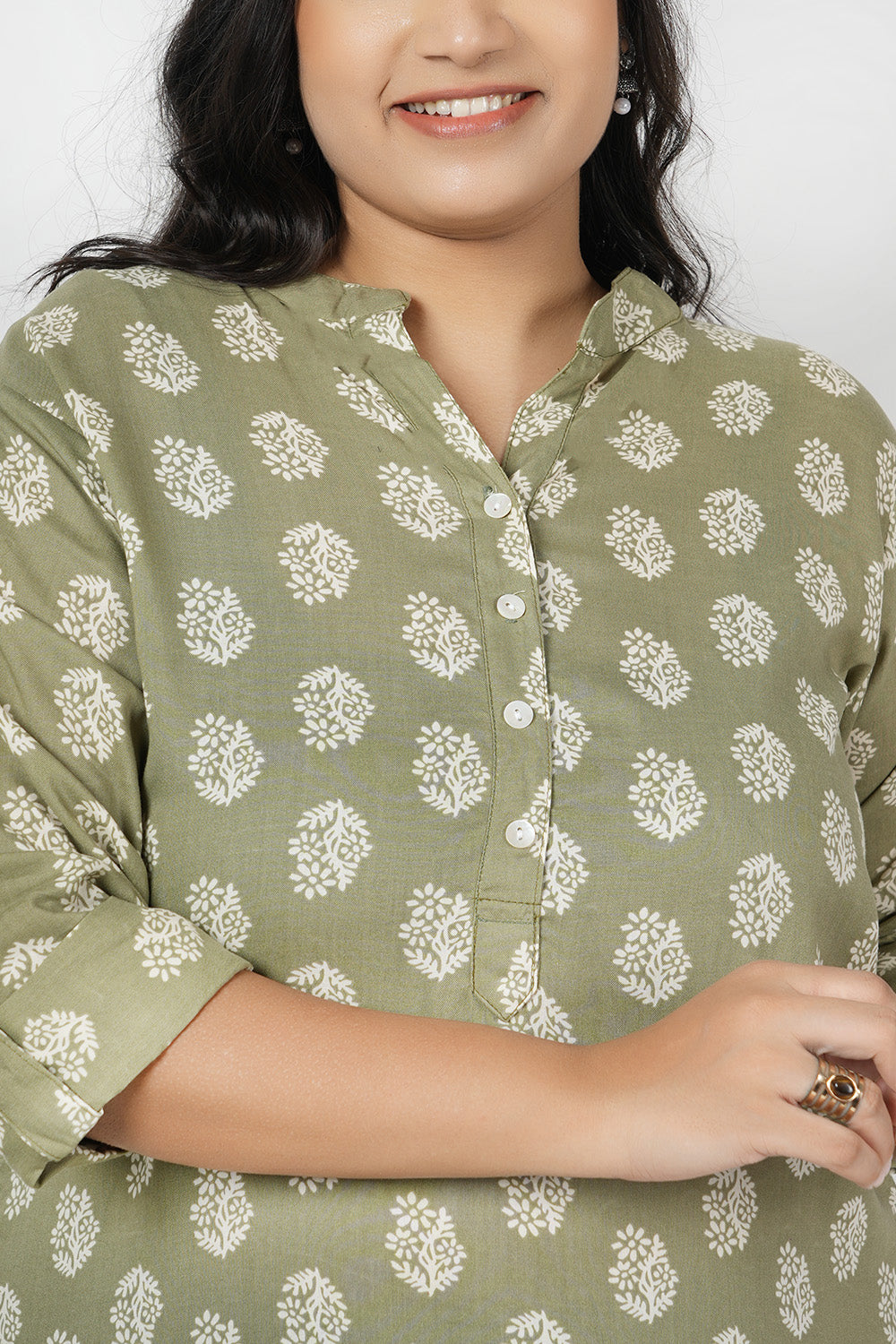 Lime Green Floral Kurta