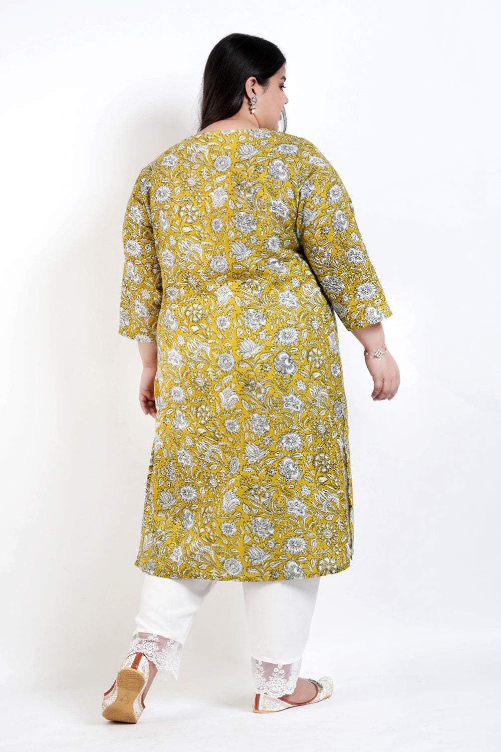 Basil Green Printed Cotton Kurta