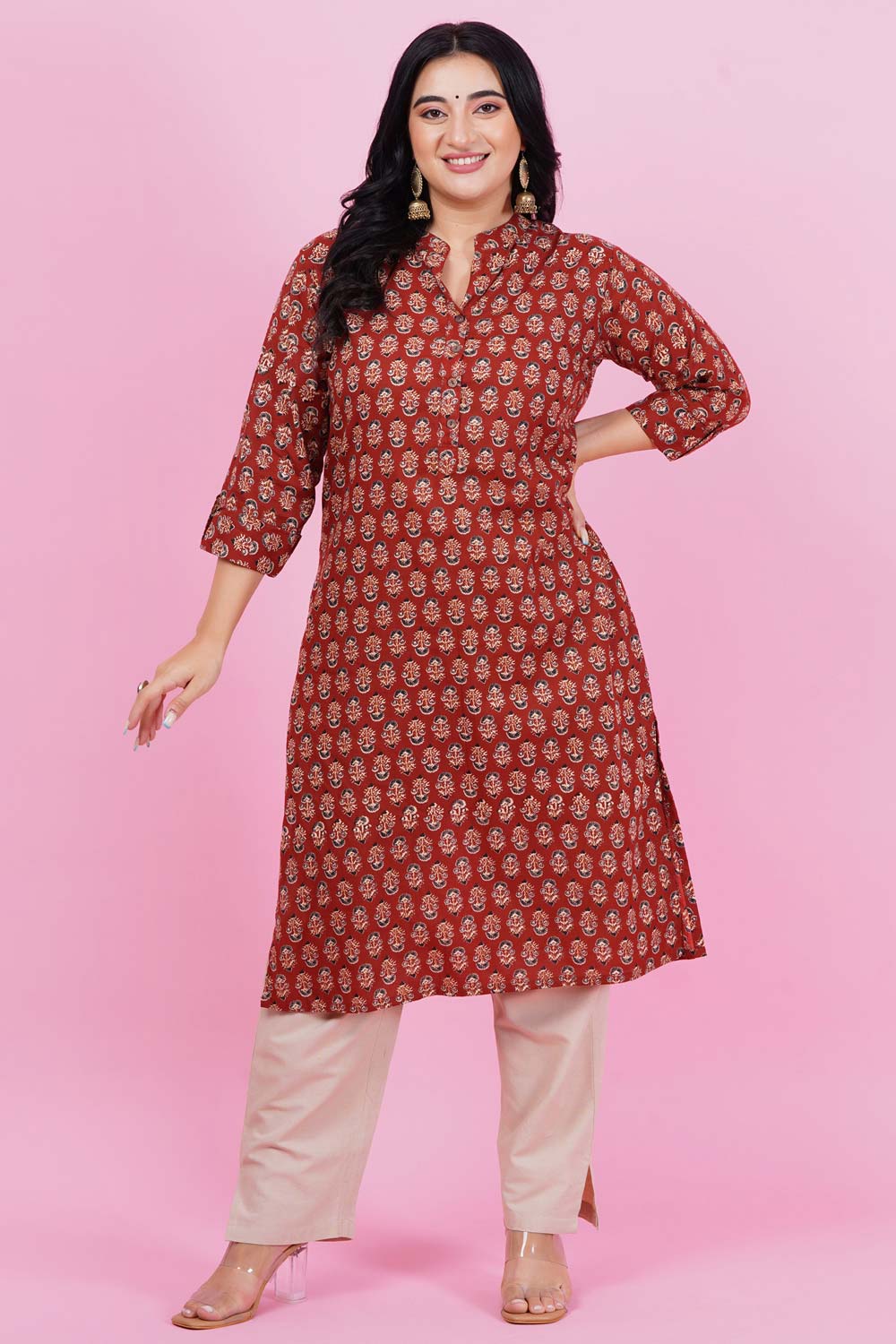 Kalamkari Butti Print Cotton Kurta