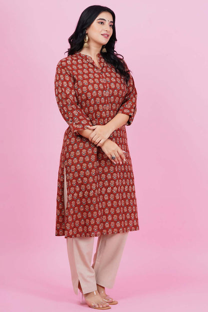 Kalamkari Butti Print Cotton Kurta