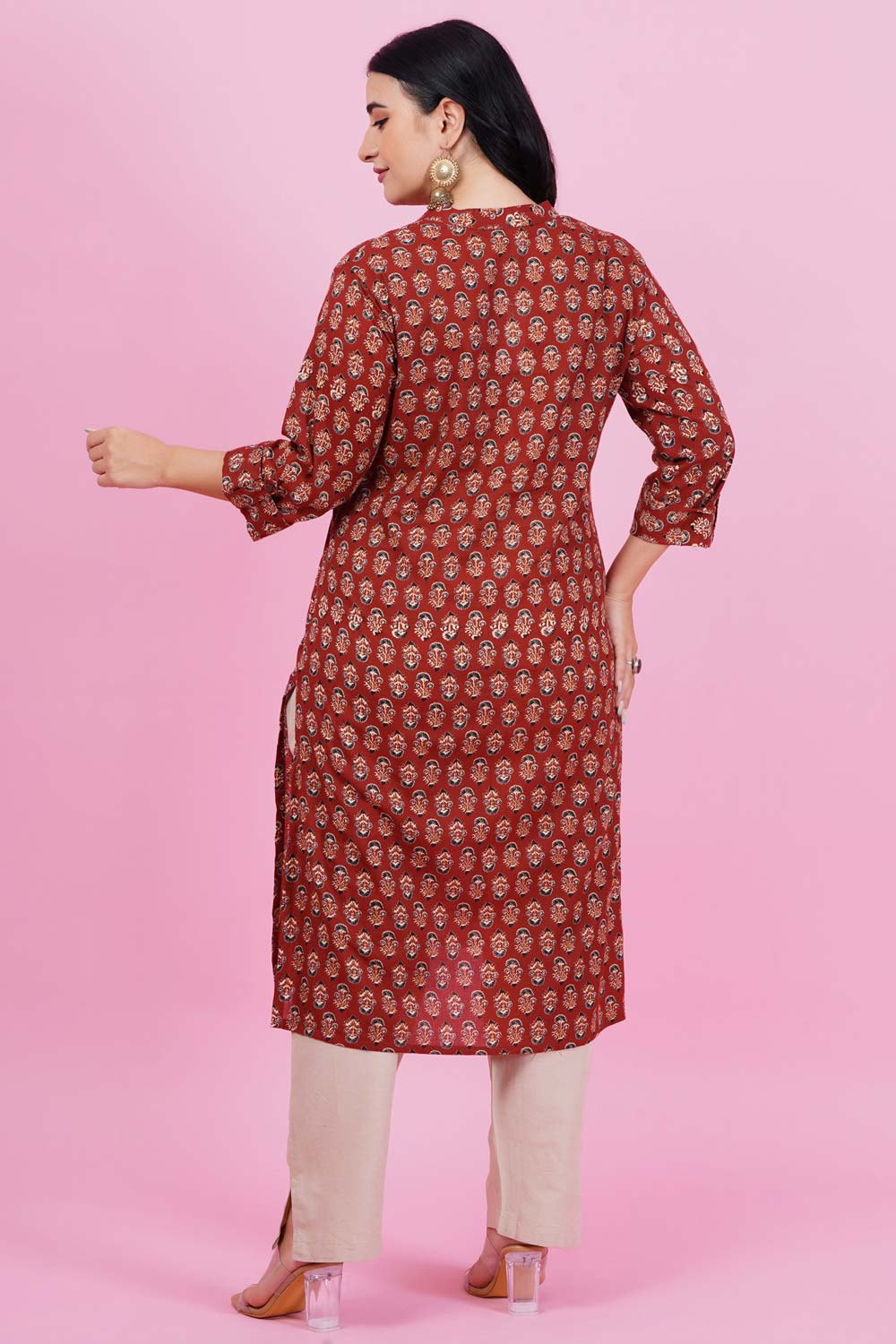 Kalamkari Butti Print Cotton Kurta