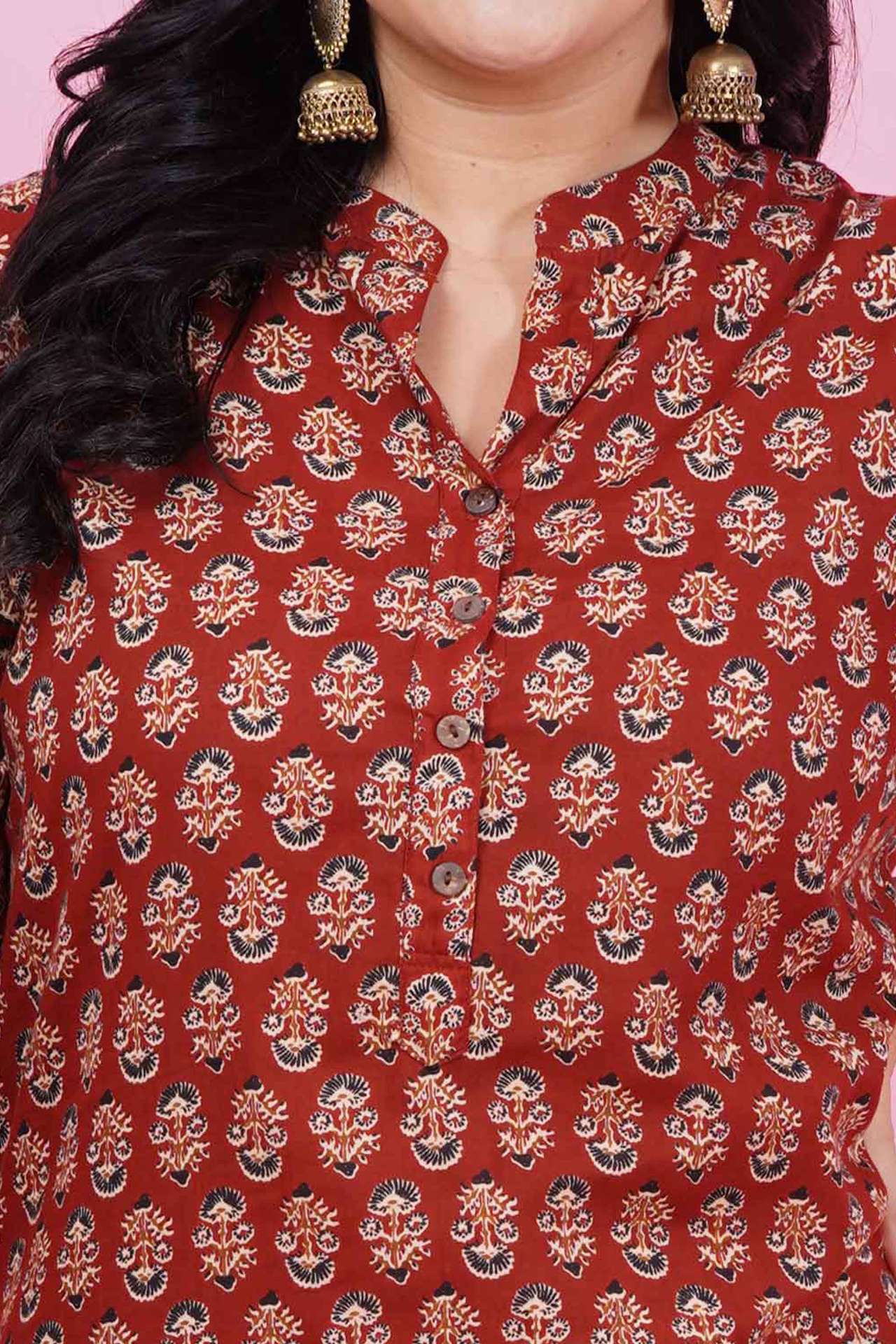 Kalamkari Butti Print Cotton Kurta