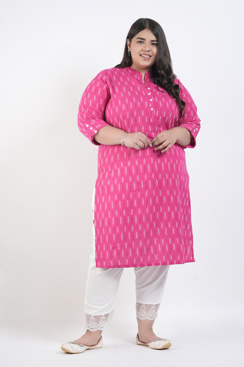 Pink Paradise Cotton Ikat Kurta