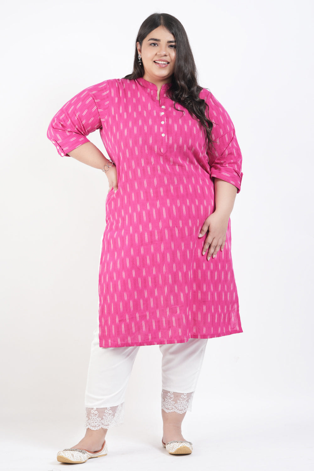 Pink Paradise Cotton Ikat Kurta