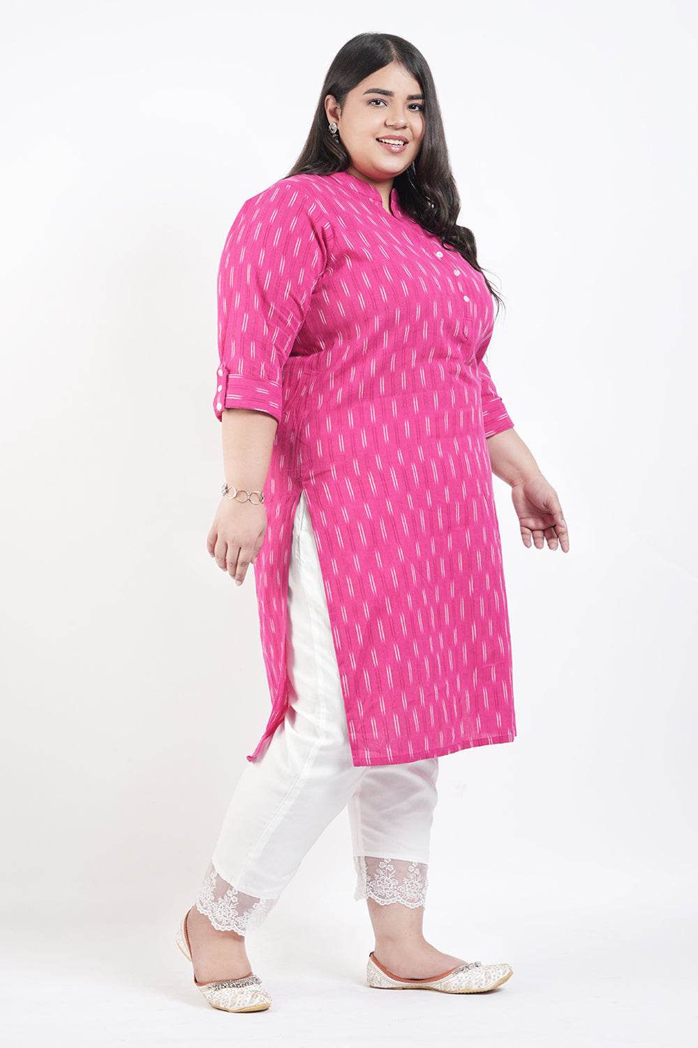 Pink Paradise Cotton Ikat Kurta